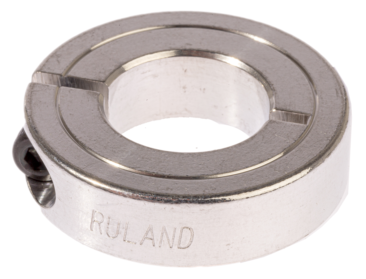 Ruland Shaft Collar, One Piece, Clamp Screw, Bore 15mm, OD 30mm, W 8mm, Aluminium