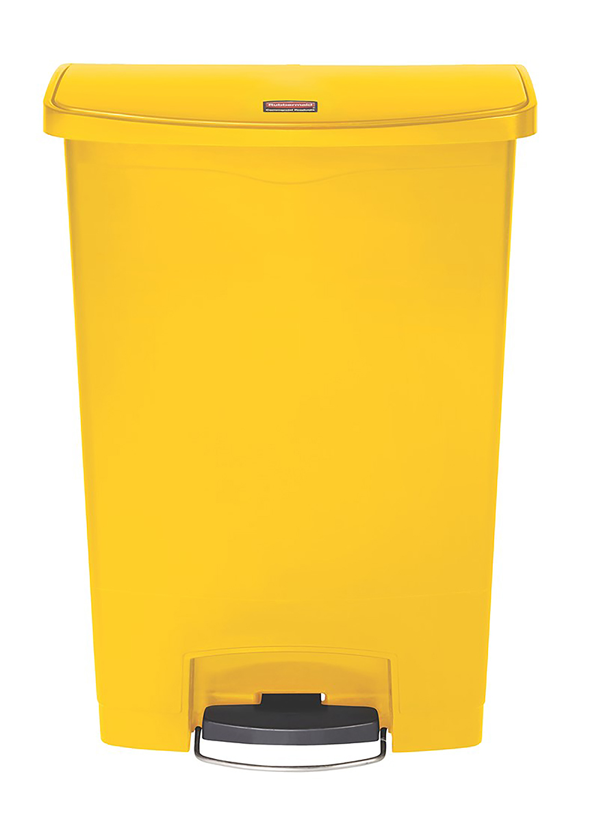 Rubbermaid Commercial Products Slim Jim 90L Yellow Pedal Polyethylene, Polypropylene Waste Bin