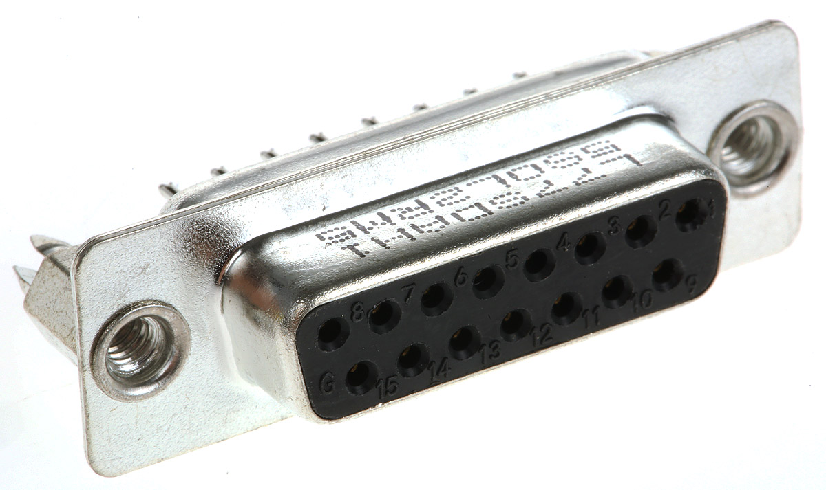Amphenol Communications Solutions L77SD 15 Way Panel Mount D-sub Connector Socket, 2.74mm Pitch, with 4-40 UNC,