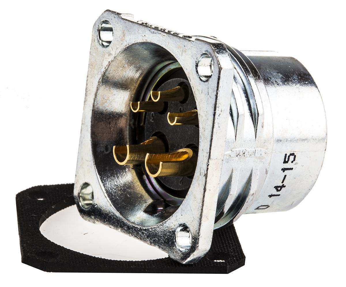 Amphenol Socapex Circular Connector, 5 Contacts, Panel, Standard Connector, Socket, Female, IP67, SL61 Series