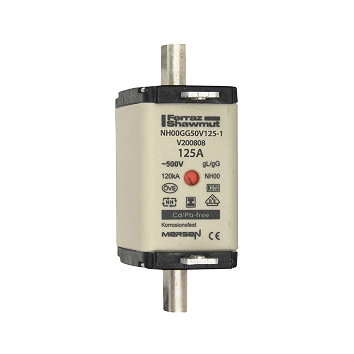 Mersen 125A NH Fuse, NH00, 500V ac