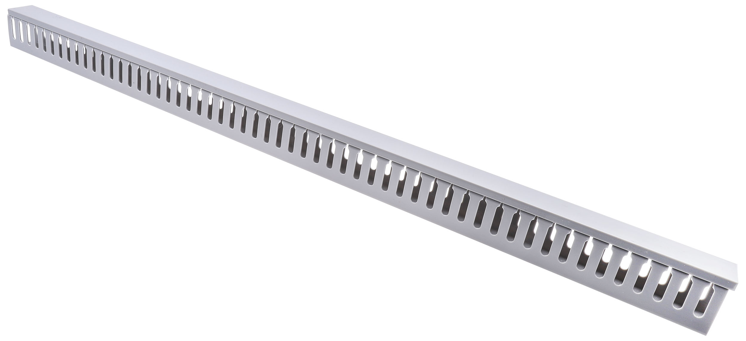 RS PRO Grey Slotted Panel Trunking - Open Slot, W40 mm x D60mm, L1m, PVC