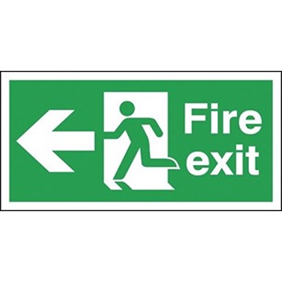 Polypropylene Fire Exit Left, Fire Exit, English, Exit Sign