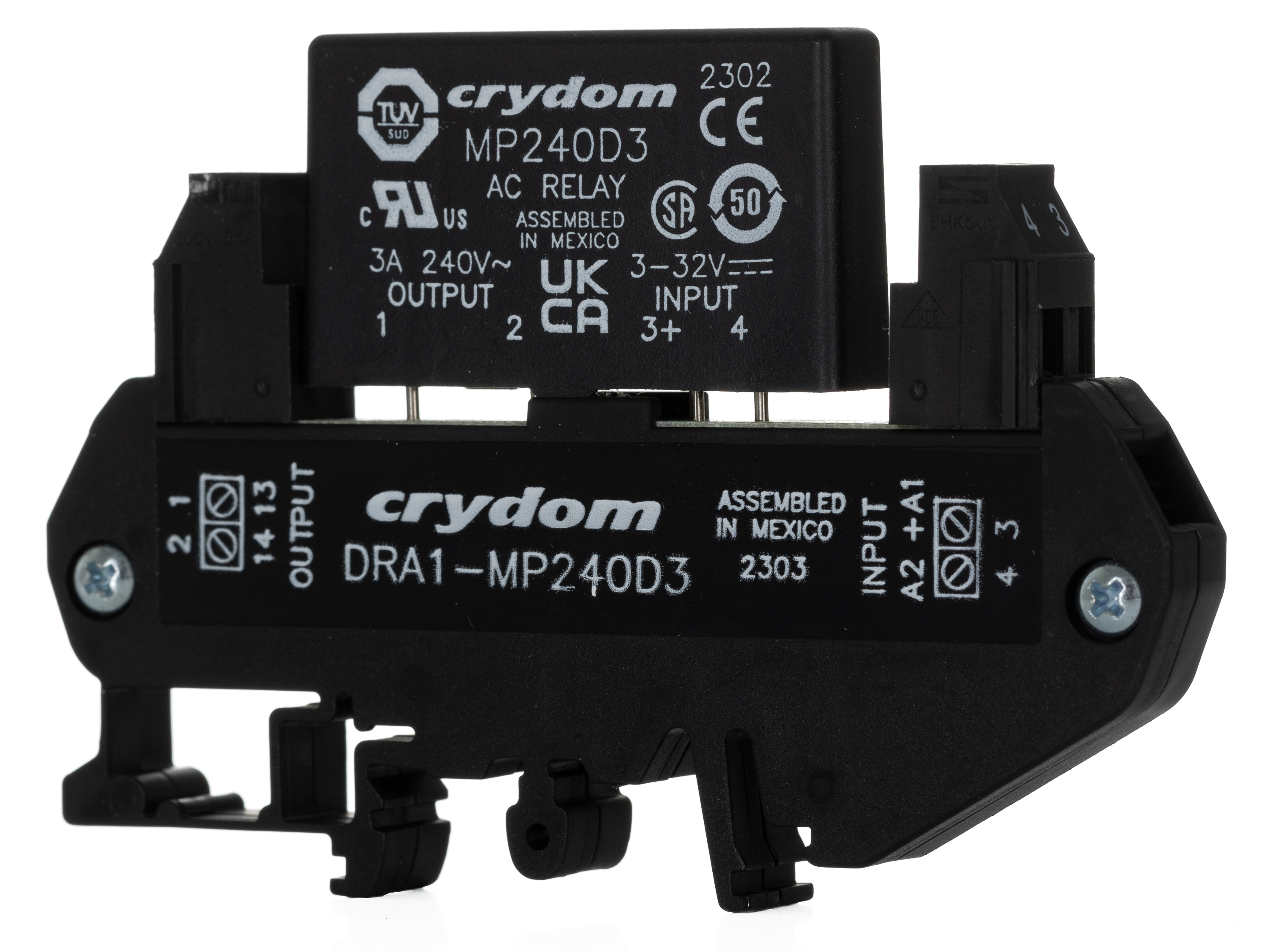 Sensata Crydom DRA Series Solid State Interface Relay, 32 V Control, 3 A rms Load, DIN Rail Mount