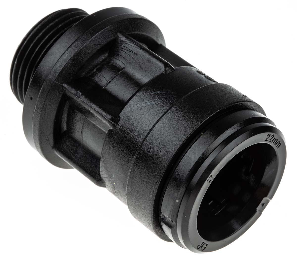 JG Speedfit Plastic Pipe Fitting, Straight Threaded Adapter, 22mm, BSP 3/4in