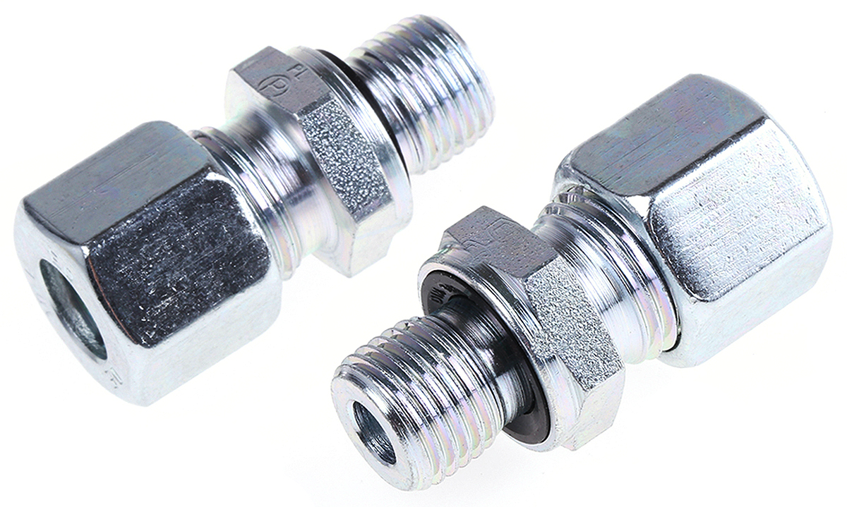 Parker GE-R-ED Series Straight Threaded Adaptor, G 1/4 Male to Push In 10 mm, Threaded-to-Tube Connection Style