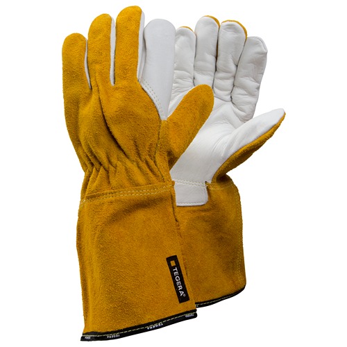 Tegera White, Yellow Leather Work Gloves 360 mm