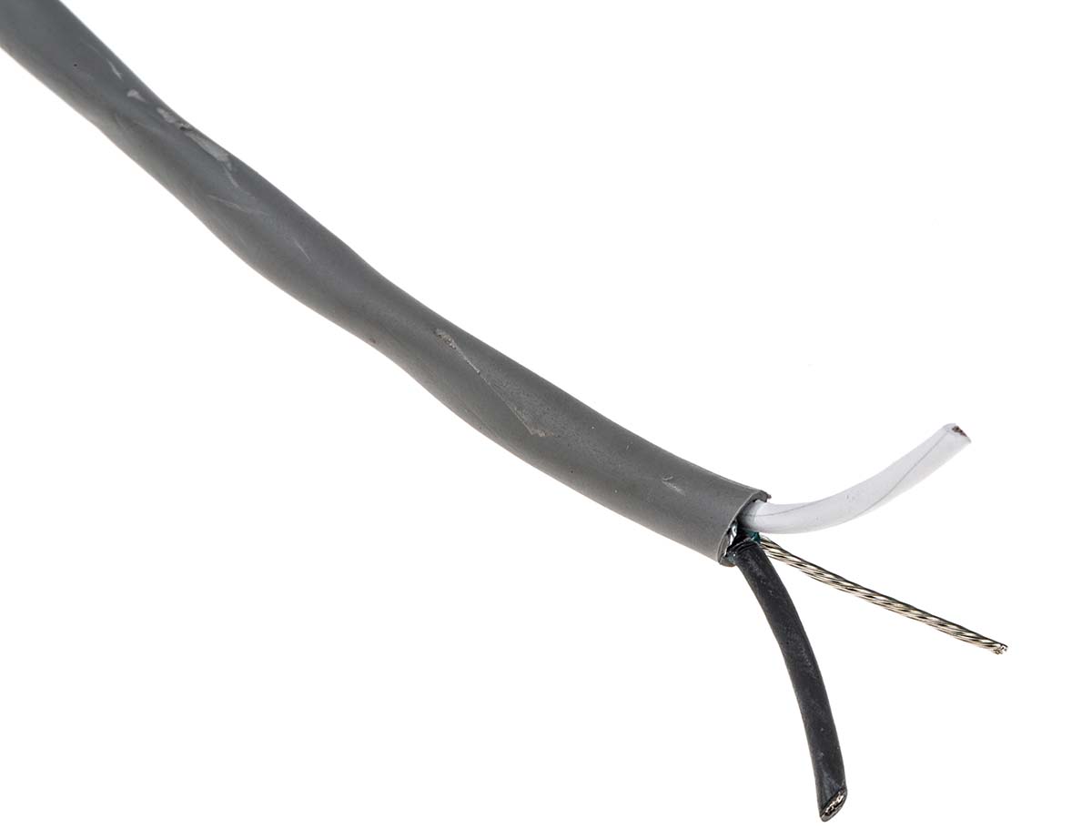 Alpha Wire Alpha Essentials Communication & Control Control Cable, 2 Cores, 0.81 mm² 18 AWG, Screened, 30 m, Grey