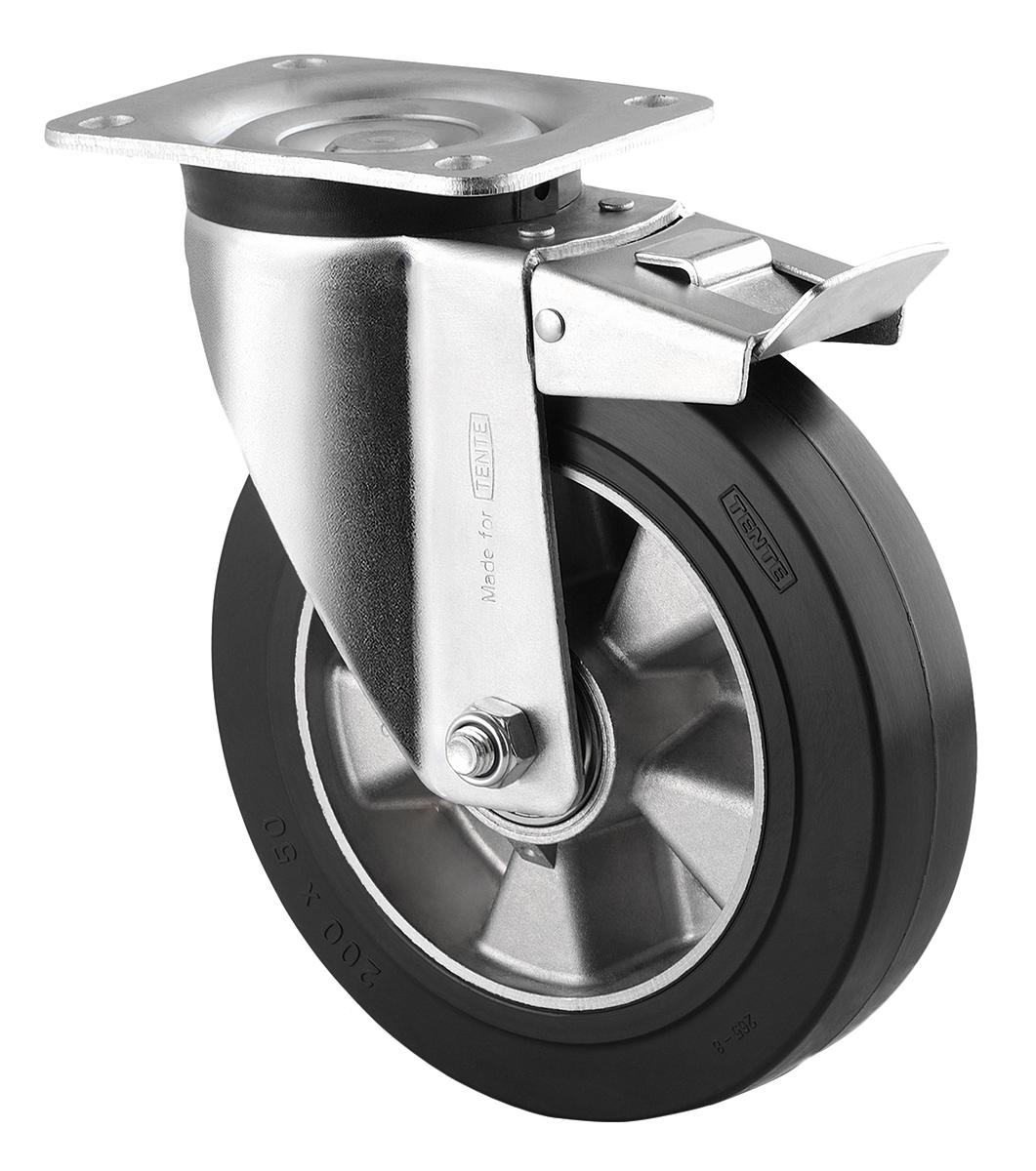 Tente Braked Swivel Castor Wheel, 300kg Capacity, 125mm Wheel