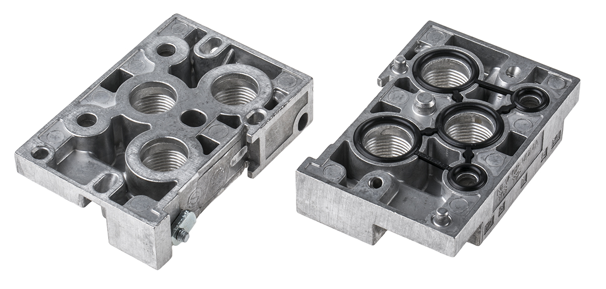 Festo NEV series 3 station G 1/8, G 3/8 Manifold End Base for use with Solenoid/Pneumatic Valves, 161112