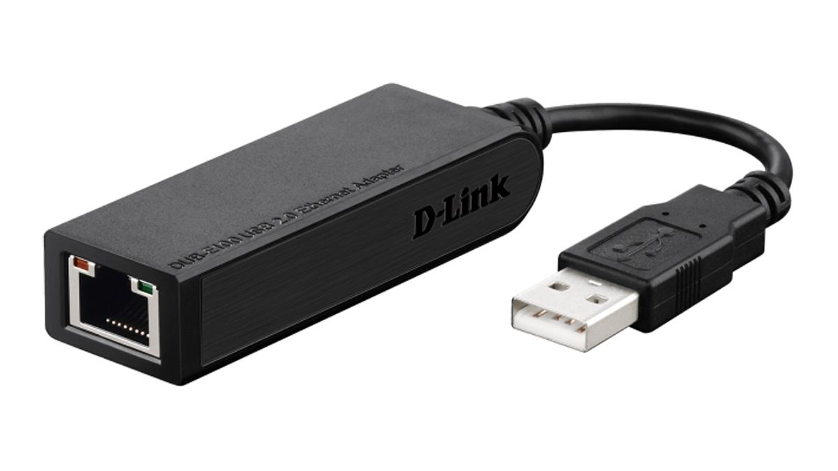 D-Link Port USB Ethernet Adapter USB 2.0 USB A to RJ45 10/100Mbit/s Network Speed