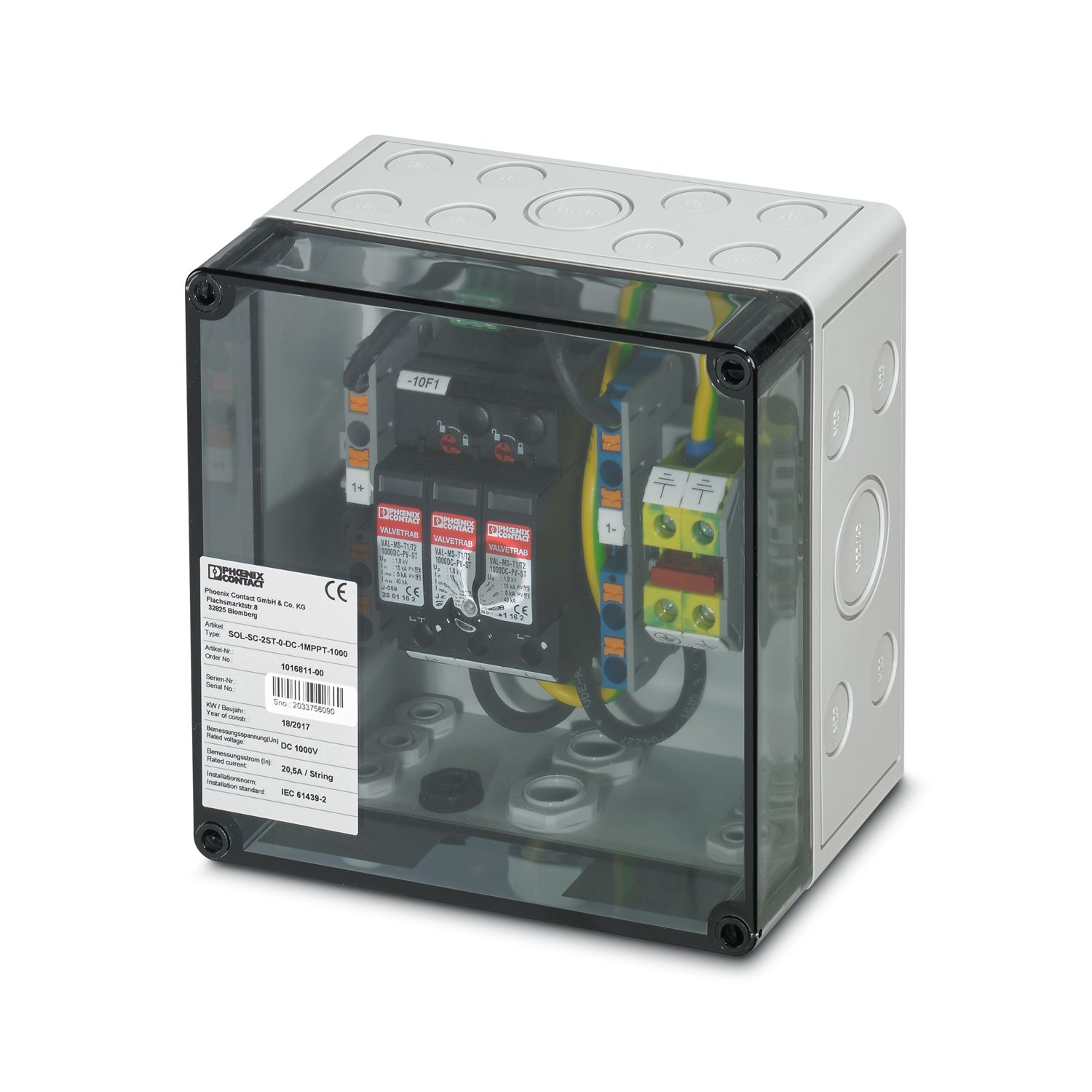 Phoenix Contact SOL Series Polycarbonate Junction Box, IP65, 111 x 180 x 180mm