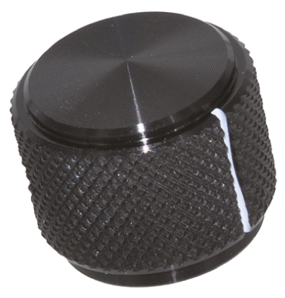 TE Connectivity 19mm Black Potentiometer Knob for 6.35mm Shaft Splined, KD700B1/4