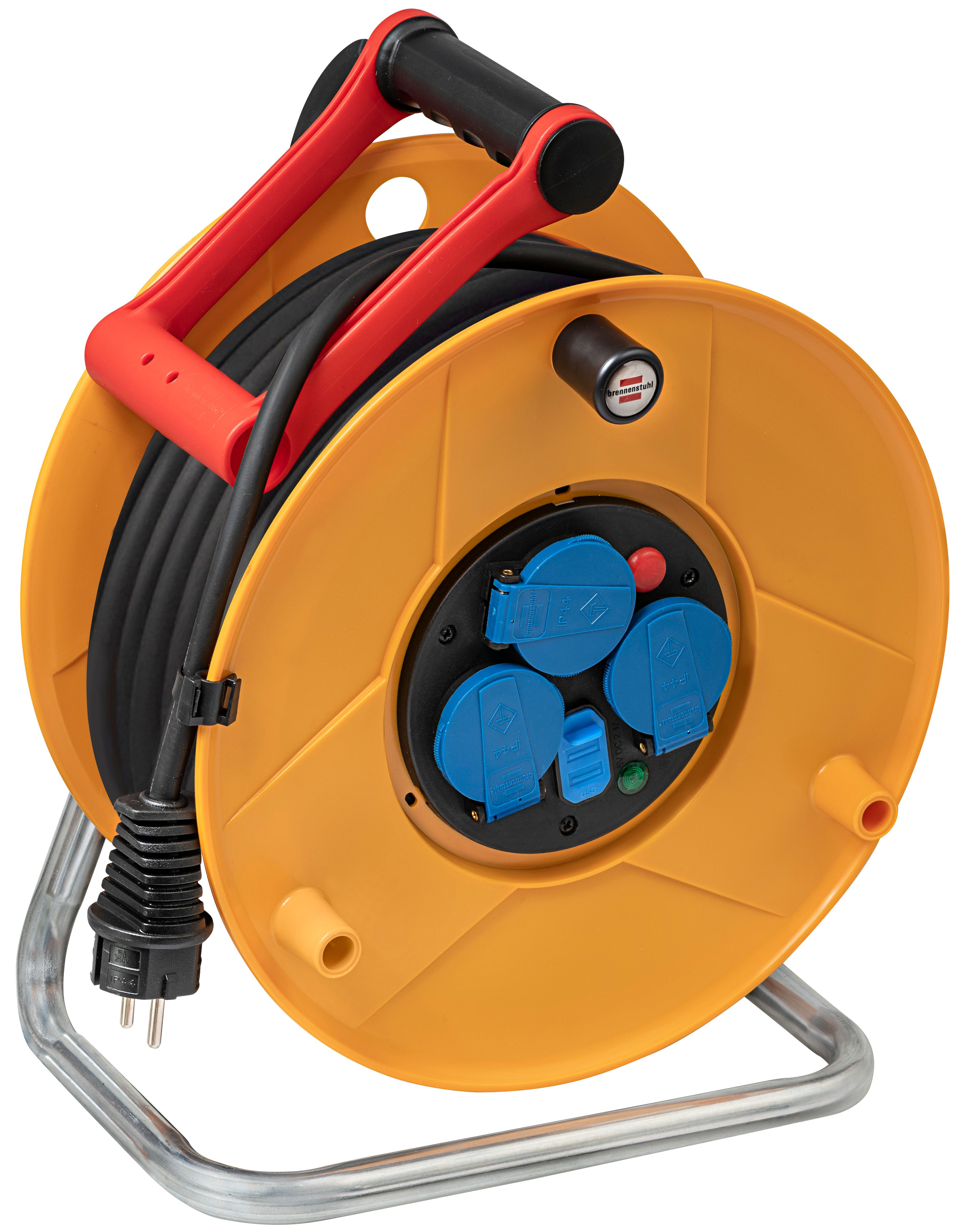 brennenstuhl 40m 4 Socket Type E - French Cable Reel Open Reel, 230 V, IP44