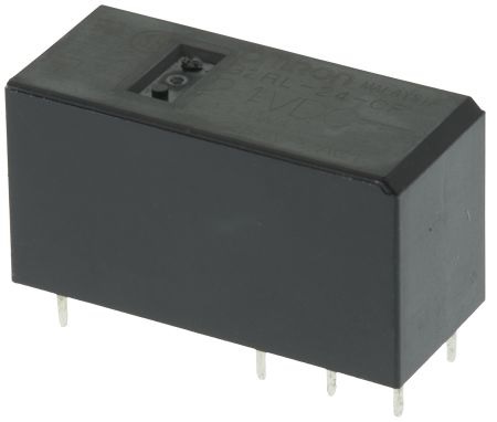 Omron PCB Mount Non-Latching Relay, 5V dc Coil, 8A Switching Current, DPDT