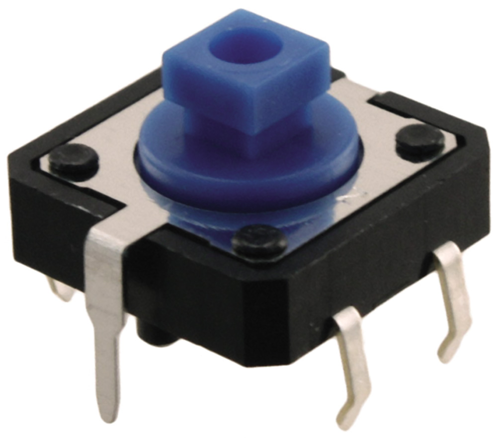 Omron Blue Plunger Tactile Switch, SPST 50 mA @ 24 V dc 3mm Through Hole