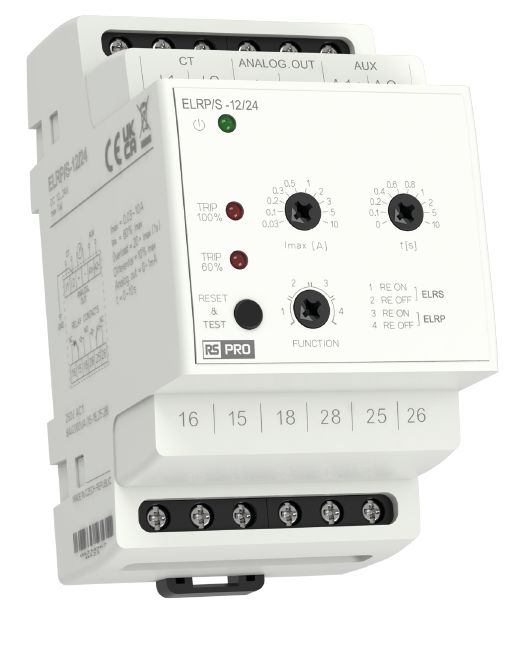 RS PRO Earth Leakage Relay, 45 → 65Hz Frequency, Analogue Output