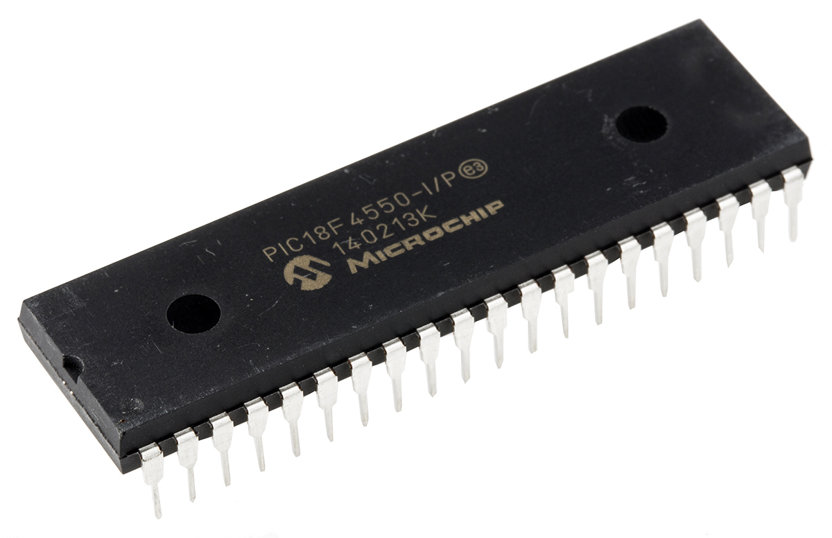 Microchip, 8 bit PIC, PIC18F4550 Microcontroller, 20 MHz, 32kB FLASH, 40-Pin PDIP