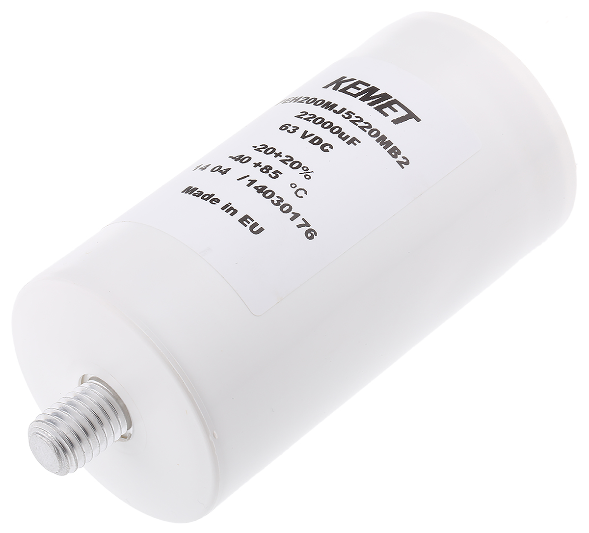 KEMET 22000μF Aluminium Electrolytic Capacitor 63V dc, Screw Terminal - PEH200MJ5220MB2