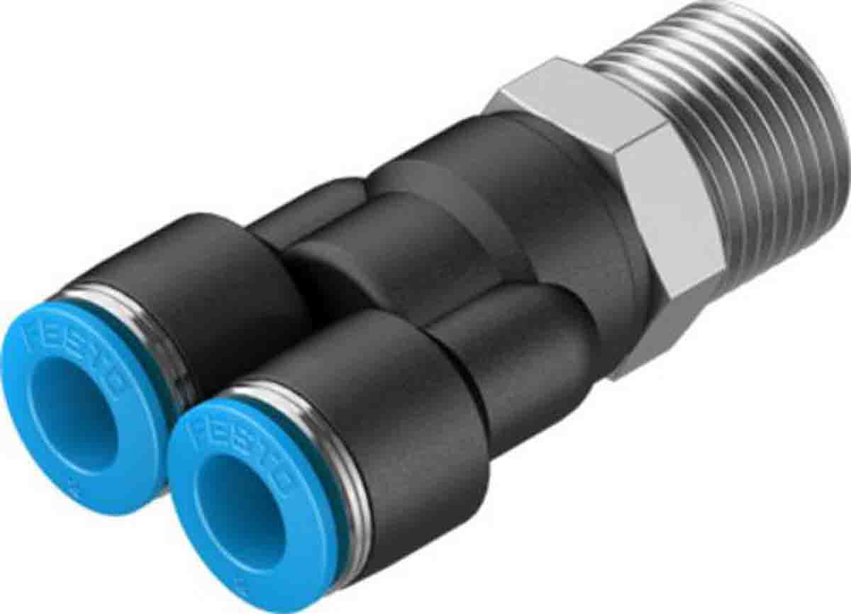 Festo Y Threaded Adaptor, Push In 8 mm to Push In 8 mm, Threaded-to-Tube Connection Style, 153143