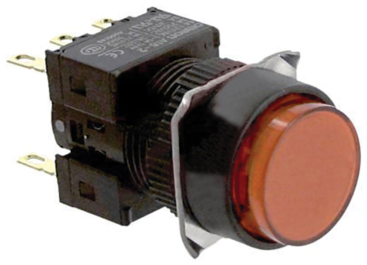 Omron A16 Series Illuminated Push Button, Panel Mount, 16mm Cutout, DPDT, IP65