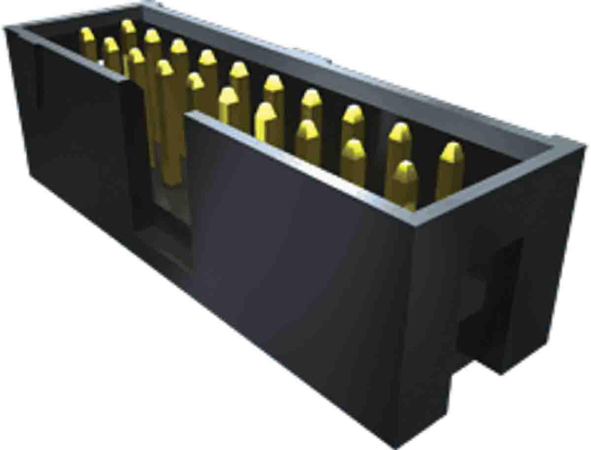 Samtec TSS Series Right Angle Through Hole PCB Header, 14 Contact(s), 2.54 mm Pitch, 2 Row, Shrouded