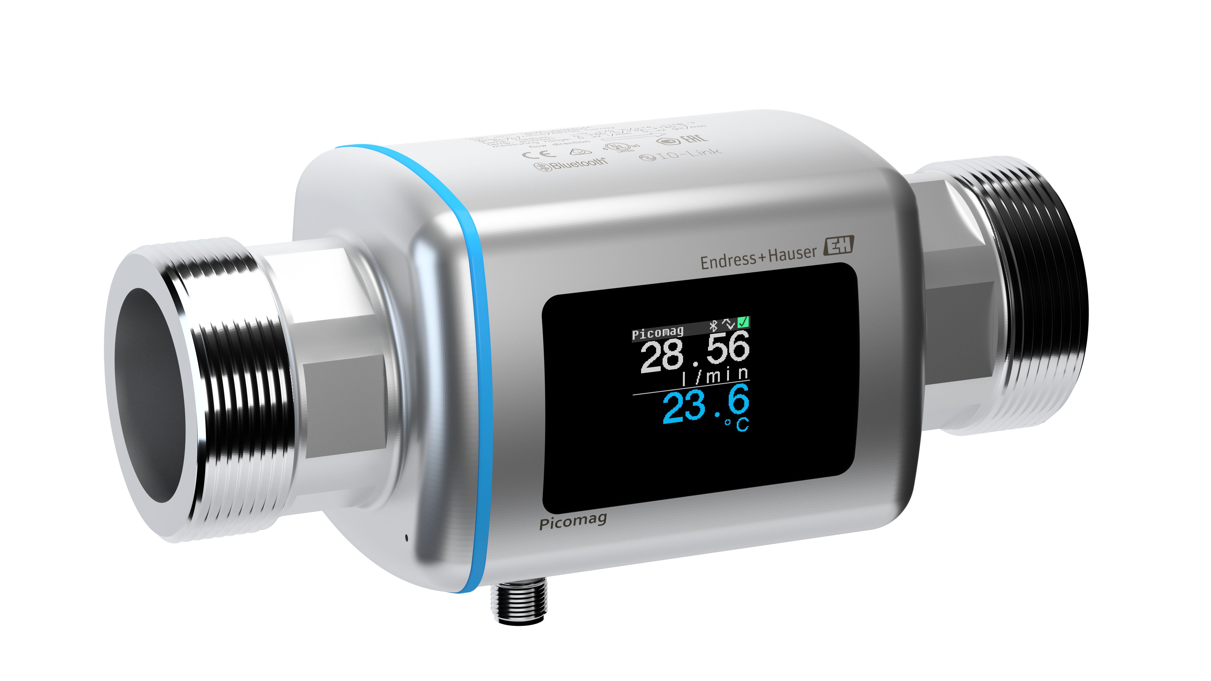 Endress+Hauser EPDM Series Conductive Liquids Flow Meter for Liquid, 1.5 l/min Min, 750 L/min Max