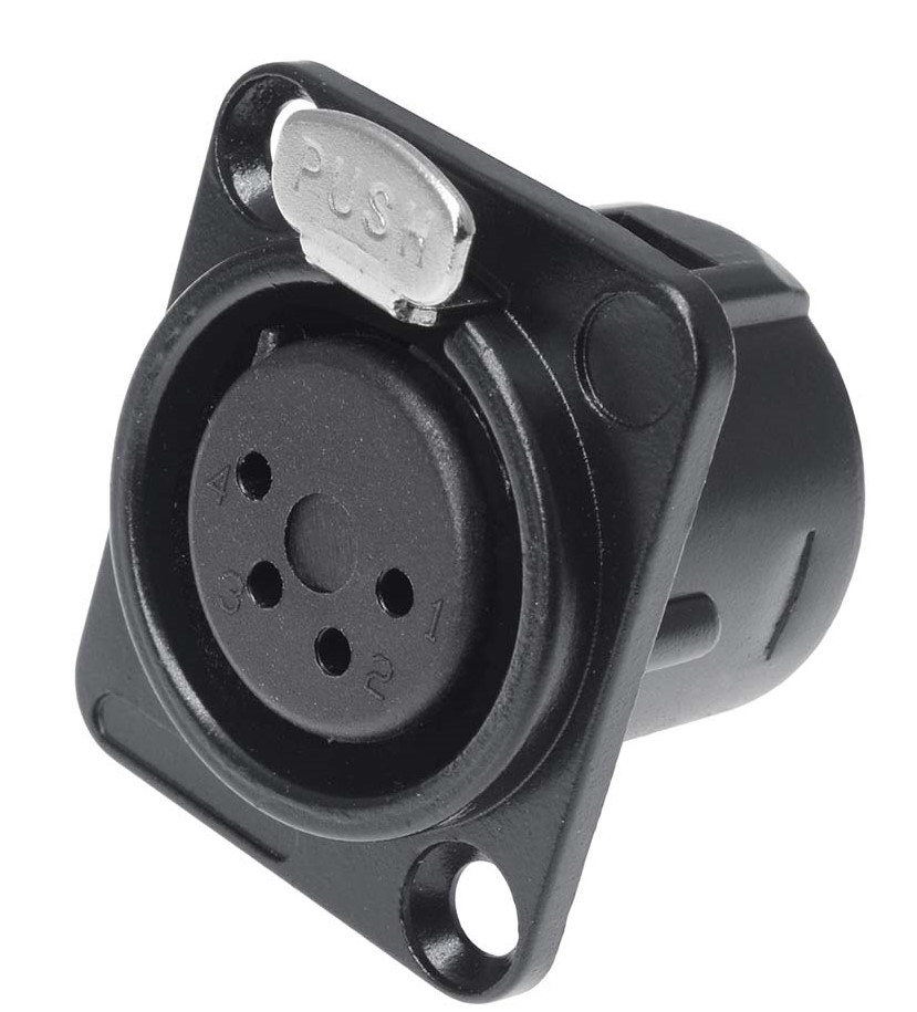 RS PRO Panel Mount XLR Connector, Female, 50 V, 4 Way, Silver Plating
