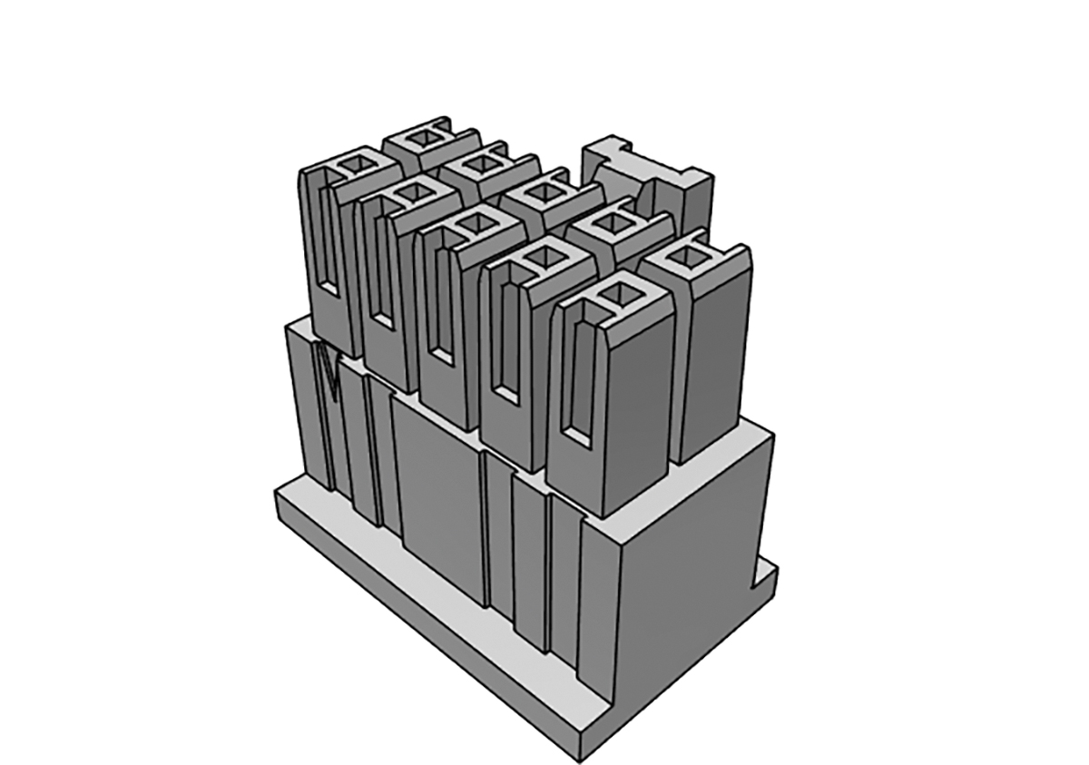Samtec, IPD1 Male Crimp Connector Housing, 2.54mm Pitch, 10 Way, 2 Row