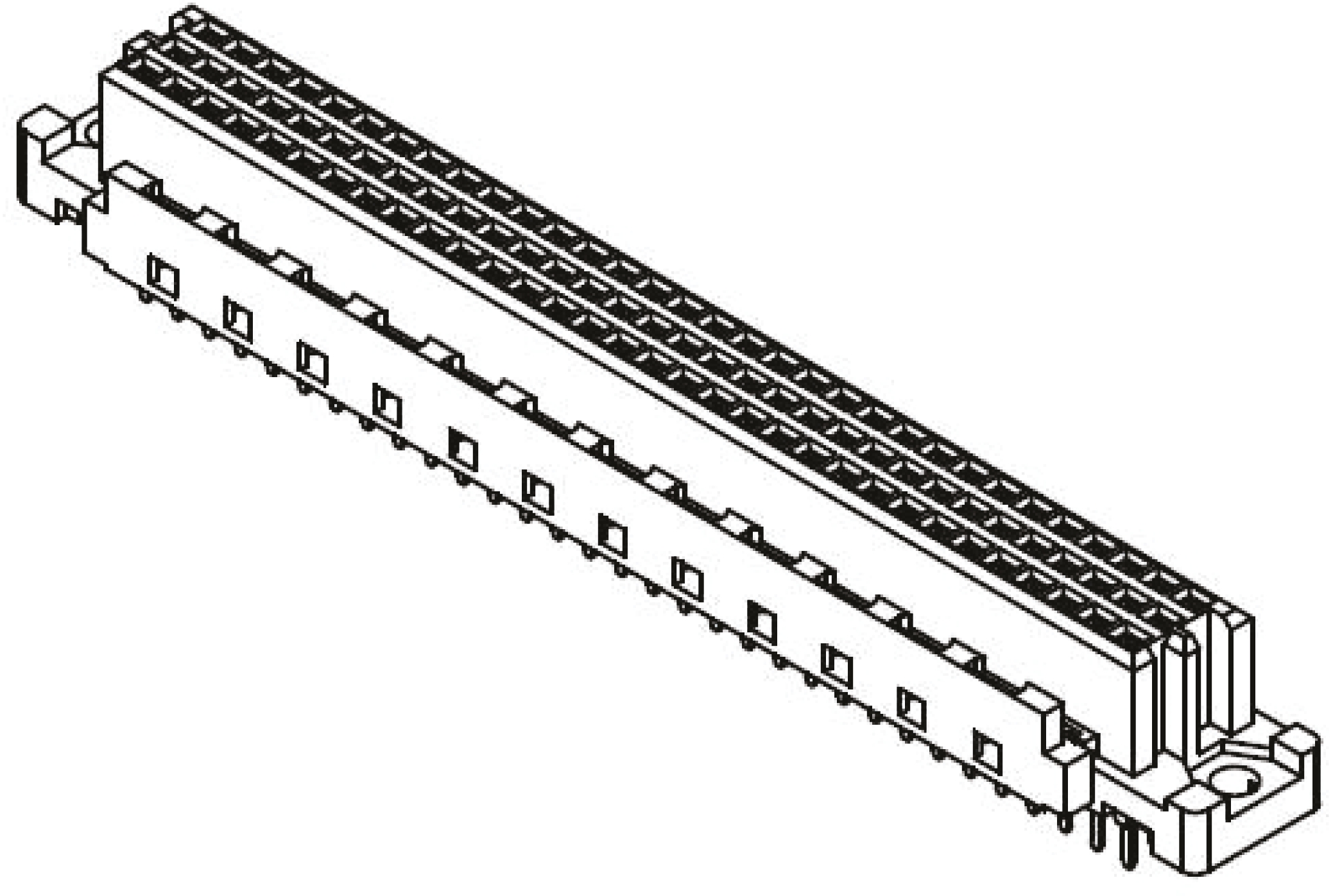 HARTING 09 03 64 Way 2.54mm Pitch, Type C Class C2, 3 Row, Straight DIN 41612 Connector, Socket