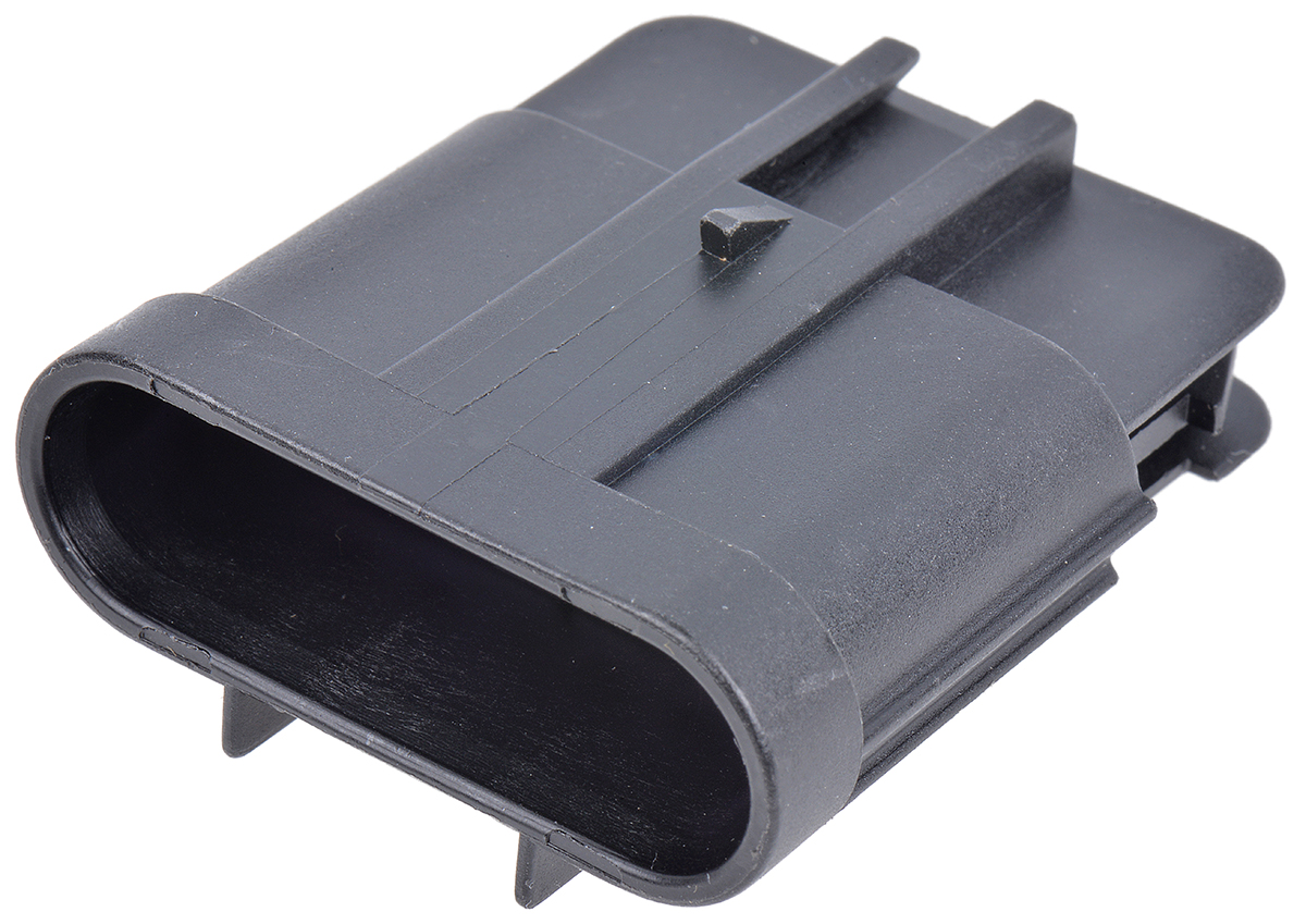 Delphi, GT 150 Automotive Connector Plug Black Cable Mount 6 Way, Crimp Termination 15397579