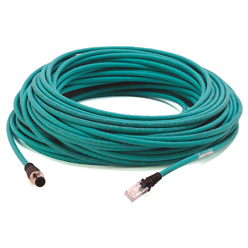 Allen Bradley, 30m Cat5e, Green M12 to RJ45, Unshielded Twisted Pair (UTP), Terminated