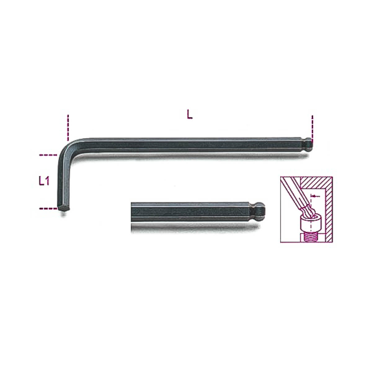 BETA L Shape Metric Hex Key, 4mm