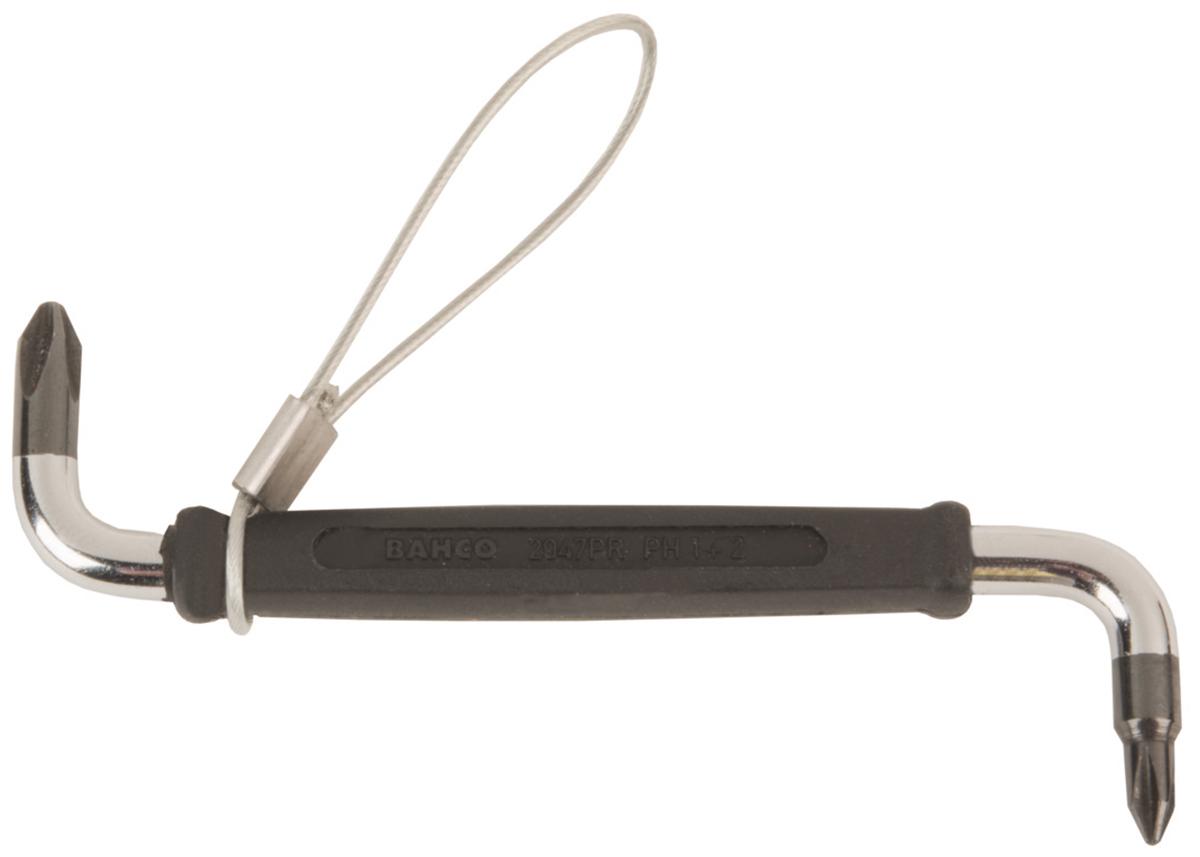 Bahco Phillips Right Angle Screwdriver, PH1, PH2 Tip, 20 mm Blade, 100 mm Overall