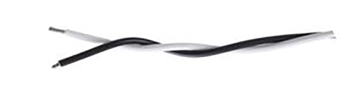 TE Connectivity Black/White 0.38 mm² Hook Up Wire, 22 AWG, 19/34, 100m, Polyalkene Insulation, 44A0121-22-0/9