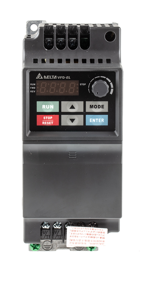Delta Electronics Inverter Drive, 0.75 kW, 3 Phase, 400 V ac, 3.2 A, VFD-EL Series