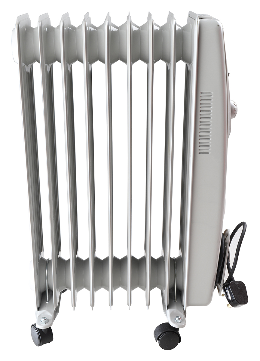 RS PRO 2kW Oil Filled Radiator, Floor Mounted, Type G - British 3-pin