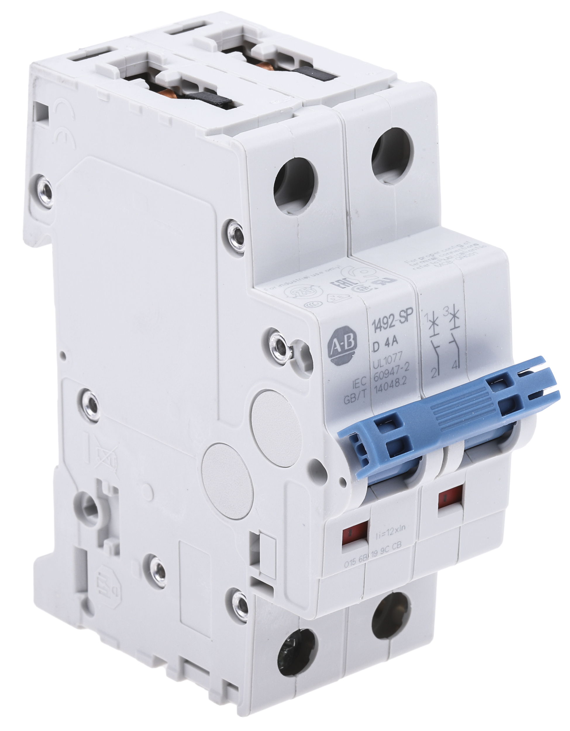 Allen Bradley 1492 1492-SPM MCB, 2P, 4A Curve D, 277V AC, 96V DC, 10 kA Breaking Capacity