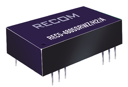 Recom REC5 DC-DC Converter, 15V dc/ 340mA Output, 18 → 72 V dc Input, 5W, Through Hole, +75°C Max Temp -40°C Min