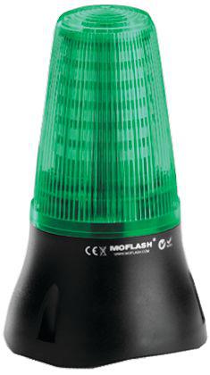 Moflash LEDD125 Series Green Multiple Effect Beacon, 24 V dc, Surface Mount, LED Bulb, IP65