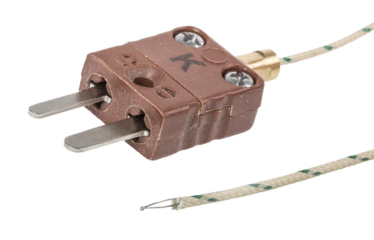 Reckmann Type K Thermocouple 500mm Length, 1.4mm Diameter → +900°C