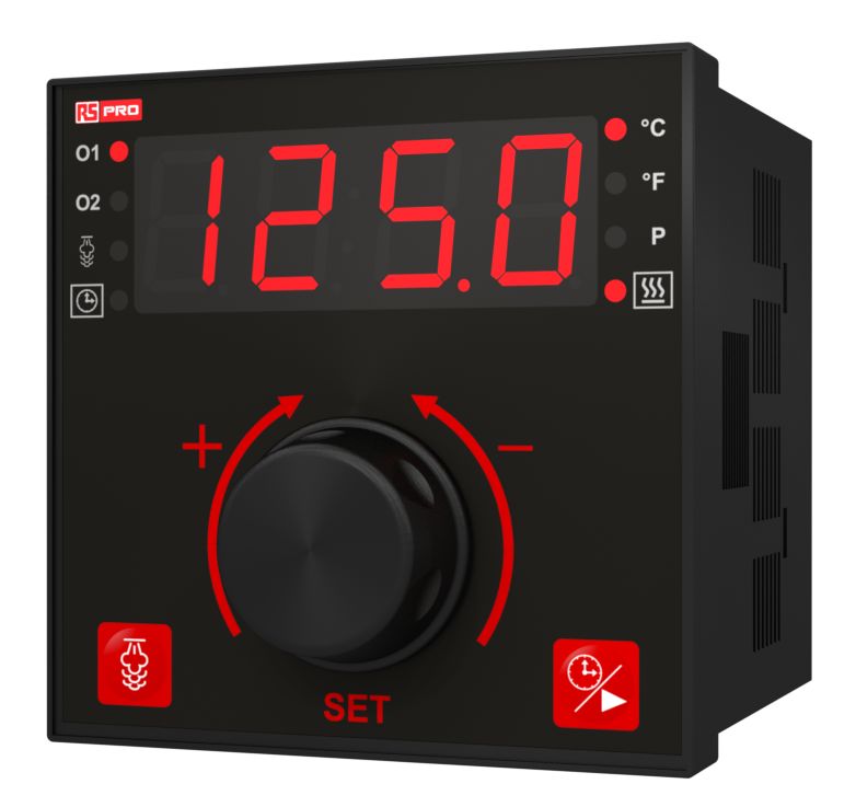 RS PRO Panel Mount On/Off Temperature Controller, 96 x 96mm 3 Input, 3 Output Relay, SSR, 100 → 240 V Supply