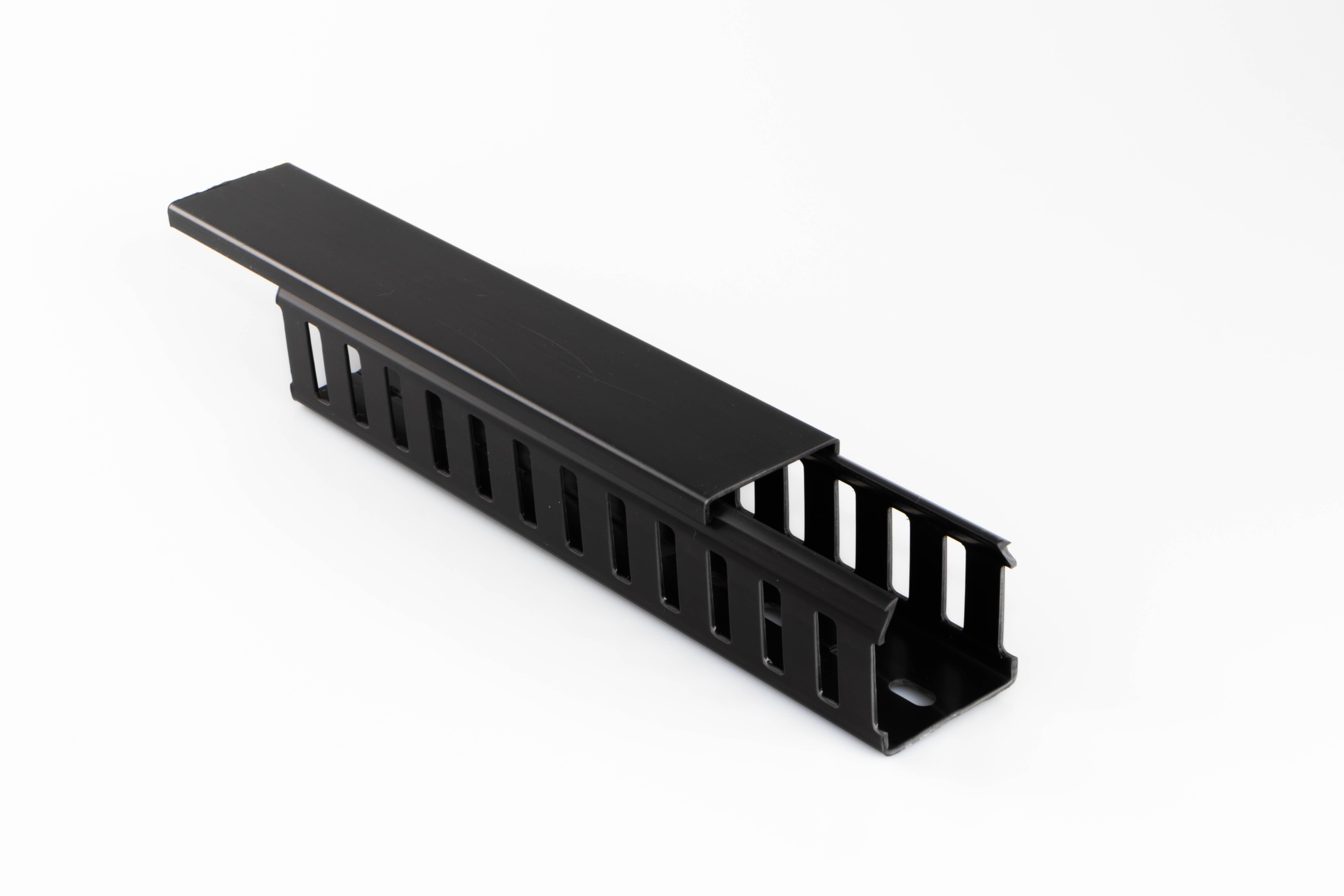 Betaduct 954 Black Slotted Panel Trunking - Open Slot, W37.5 mm x D37.5mm, L2m, PVC