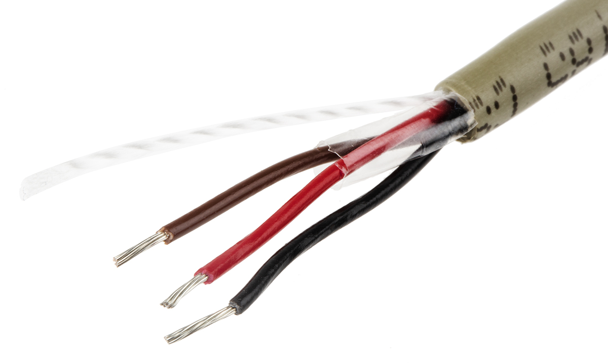 Alpha Wire ProTekt Series Data Cable, 3 Cores, 0.23 mm², Unscreened, 24 AWG, 50m, Tinned Copper Shield