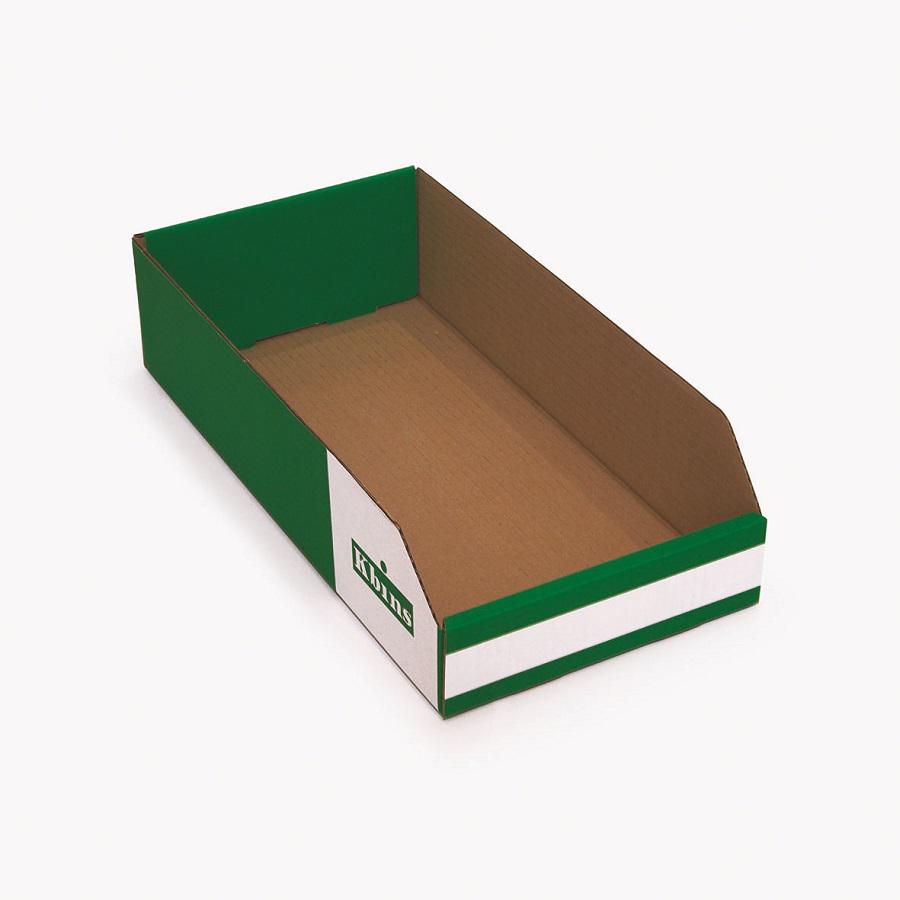 Kbins Cardboard Recycle Bin, 400mm x 200mm x 100mm, Green, White