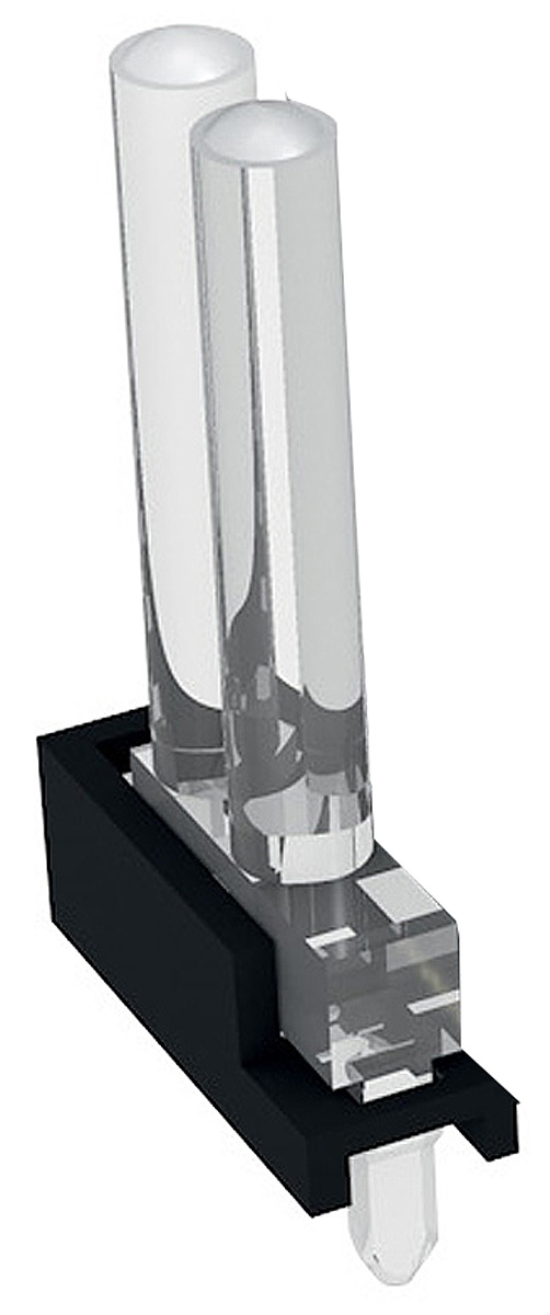 1296.7012 MENTOR, PCB Mounted 2-Way LED Light Pipe, Bi-Level-Row Clear Dome Lens