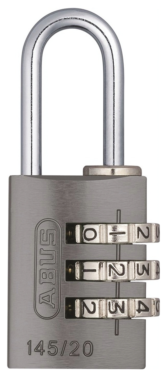 ABUS 145/20 Combination Weatherproof Aluminium Combination Padlock, 3mm Shackle, 22.5mm Body