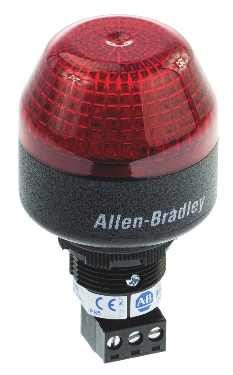 Allen Bradley 855P Series Red Multiple Effect Beacon, 24 V ac/dc, Panel Mount, LED Bulb