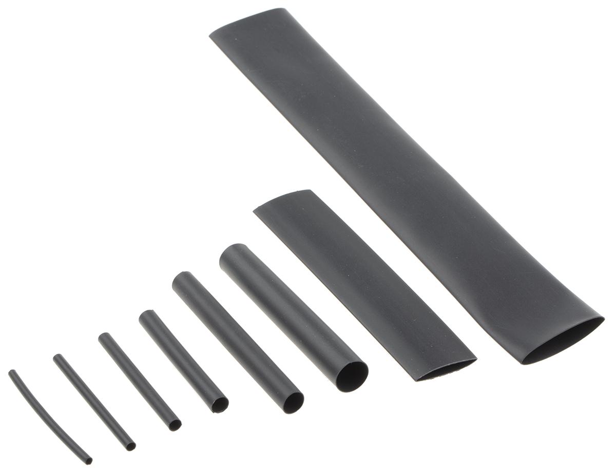 TE Connectivity Heat Shrink Tubing, Black 1.6mm Sleeve Dia. x 50mm Length 2:1 Ratio, RNF100 Series
