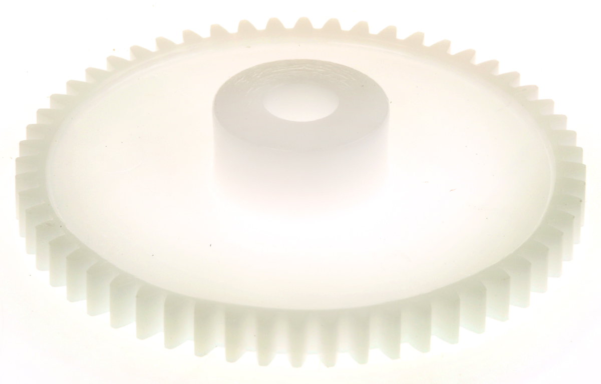 RS PRO POM 56 Teeth Spur Gear, 0.8 Module, 6mm Bore Diam, 44.8mm Pitch Diam, 14.5mm Hub Diam